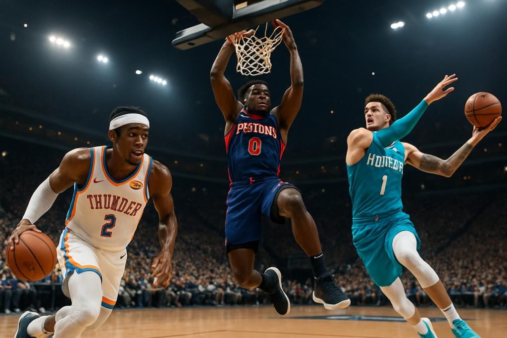 découvrez les performances exceptionnelles de shai gilgeous-alexander, jalen duren et lamelo ball lors des matchs nba de la nuit du 2 au 3 avril 2026, avec des statistiques impressionnantes et des moments clés.