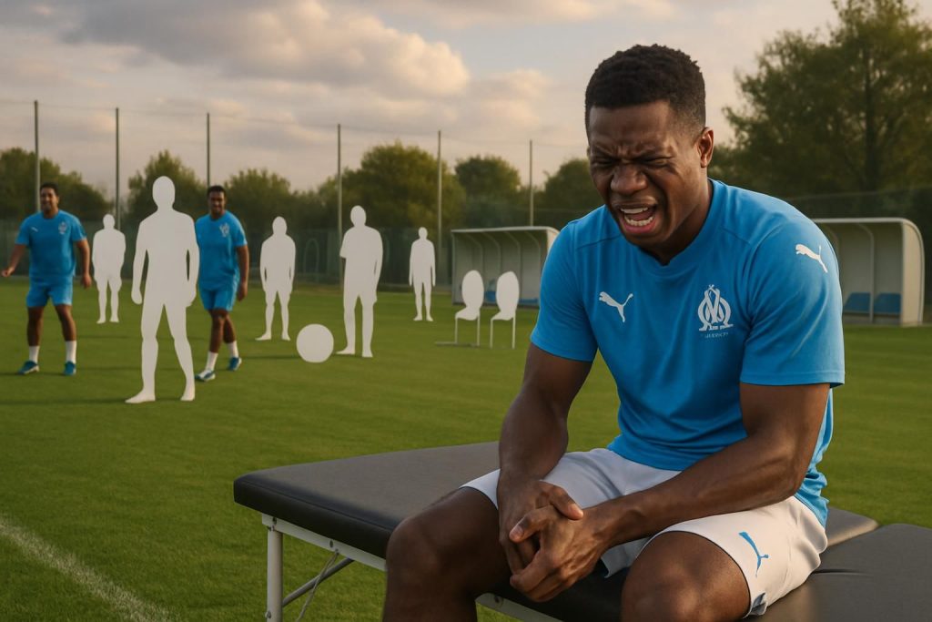 om : sept joueurs indisponibles pour le match contre nice, dont hamed junior traoré touché par une blessure.