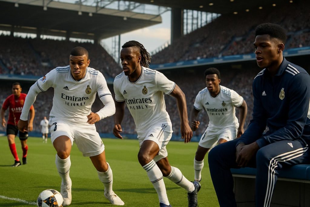 découvrez la composition du real madrid face à majorque en liga : mbappé, camavinga et tchouameni titulaires, tandis que vinicius débute sur le banc.