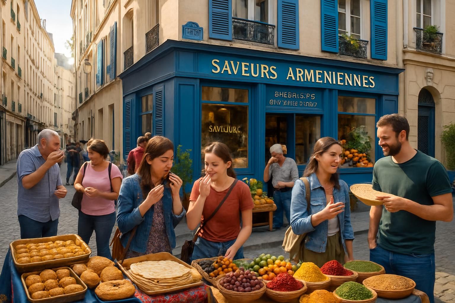 découvrez la rue bleue à paris, un voyage gourmand au cœur des saveurs arméniennes authentiques, entre spécialités traditionnelles et ambiance chaleureuse.