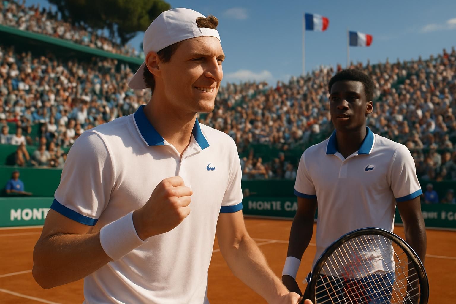 ugo humbert s'impose face au jeune prodige français moïse kouame à monte-carlo, évoquant un parallèle avec gaël monfils dans son style de jeu prometteur.