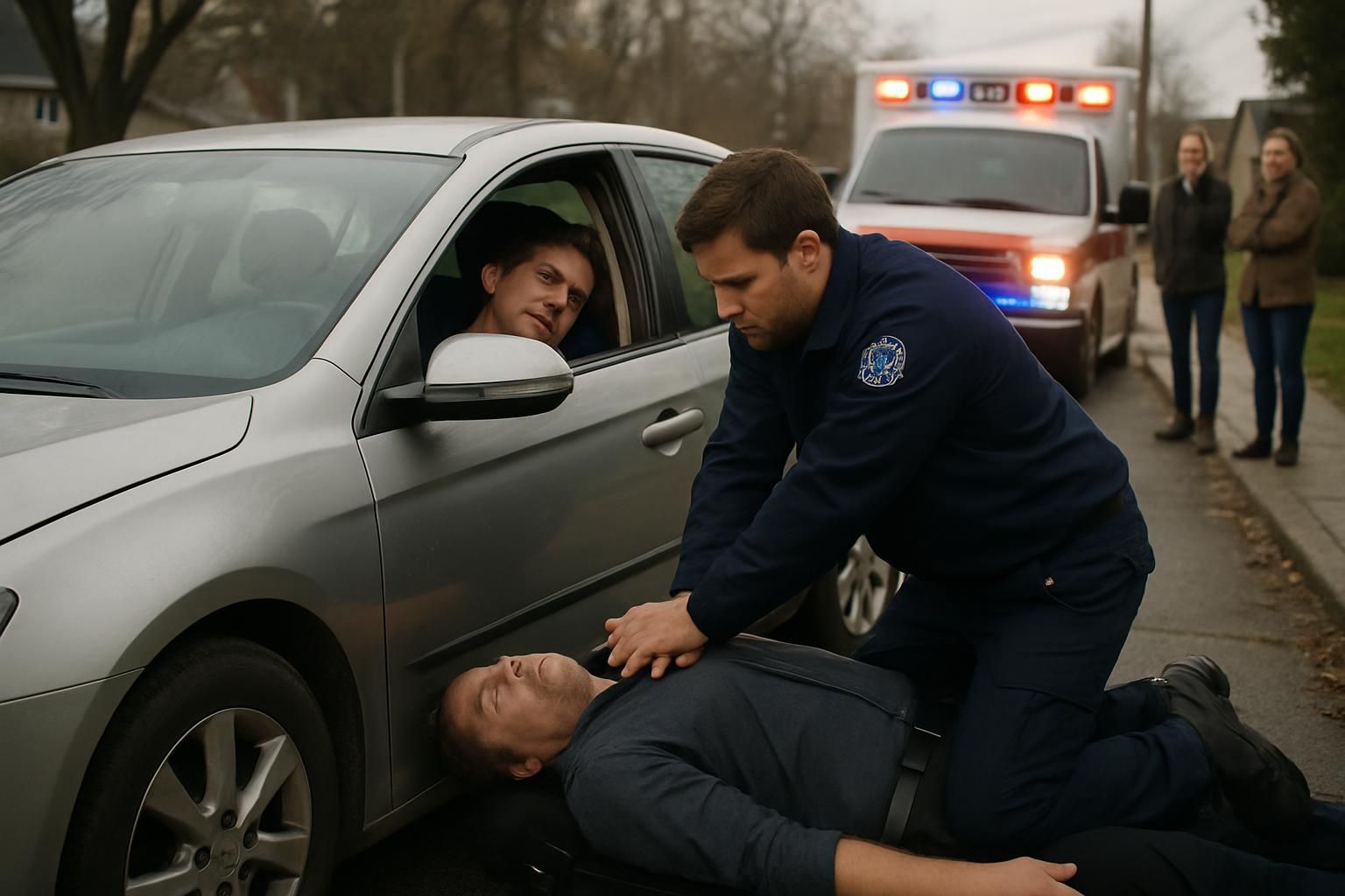 un conducteur a été retrouvé en arrêt cardio-respiratoire au volant de son véhicule. les secours n'ont pas pu le réanimer et son décès a été confirmé sur place.