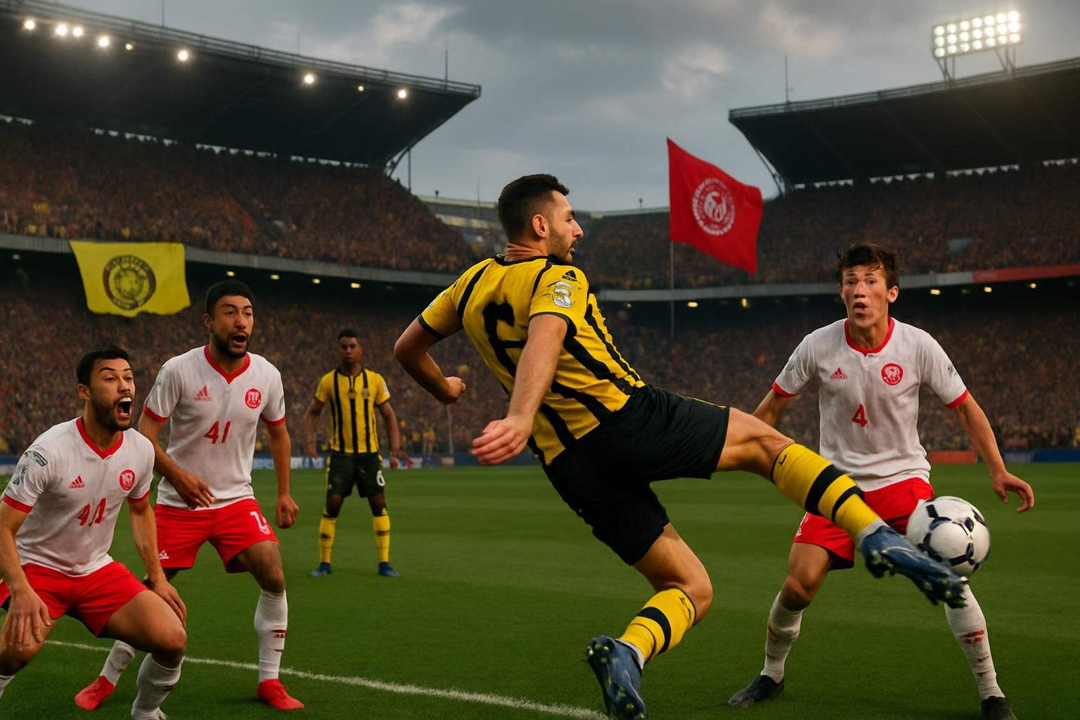 revivez le moment magique du derby intense entre fès et le wydad au maroc, où un défenseur étonne le stade avec un coup du foulard spectaculaire en dehors de la surface.
