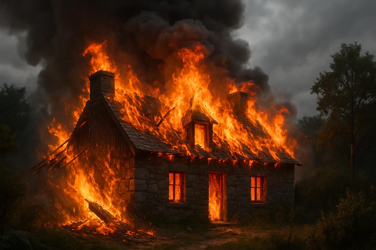 un incendie spectaculaire détruit complètement une maison dans les côtes-d’armor, mobilisant les secours pour maîtriser les flammes et éviter la propagation.