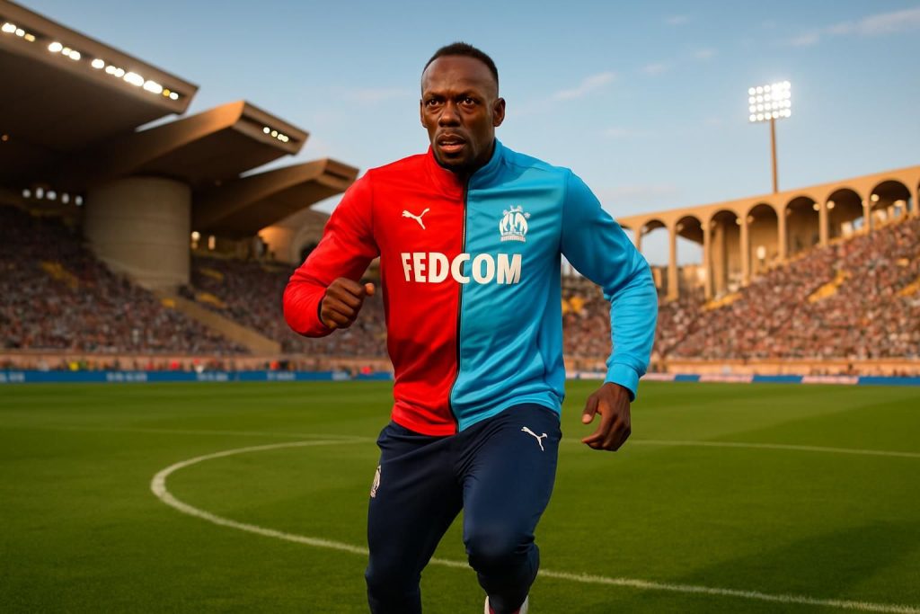 usain bolt, icône du sprint mondial, donnera le coup d'envoi du match de ligue 1 entre monaco et l'om, un événement sportif à ne pas manquer.