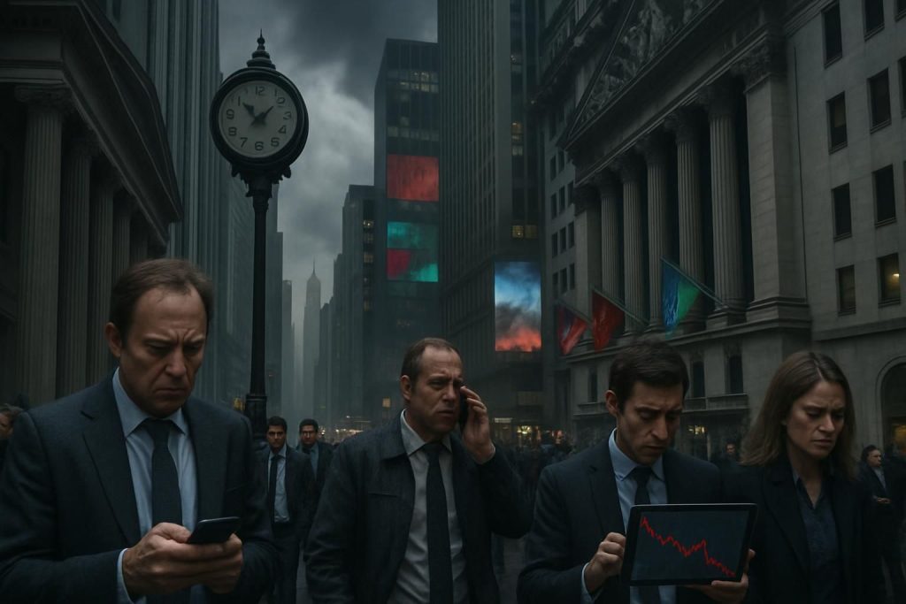 wall street chute fortement alors que les tensions géopolitiques prennent le pas sur les résultats financiers, bouleversant les marchés mondiaux et inquiétant les investisseurs.