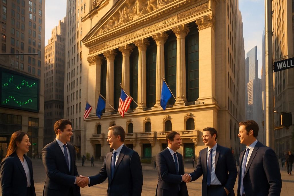 wall street commence la séance en légère hausse, soutenue par des espoirs géopolitiques encourageants et des résultats financiers positifs.