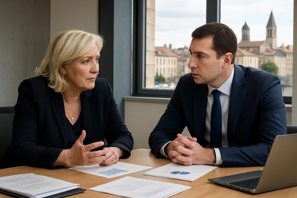 à mâcon, marine le pen et jordan bardella s'allient pour élaborer une stratégie économique commune en préparation de l'élection présidentielle de 2027.