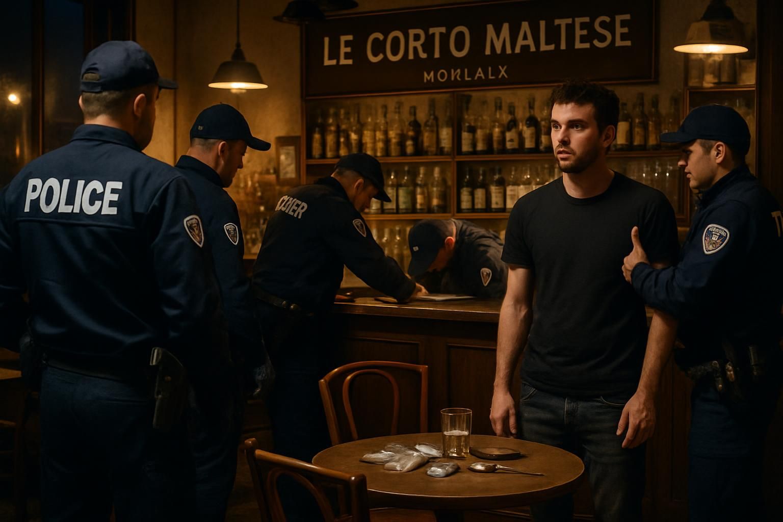 à morlaix, une intervention policière au bar le corto maltese conduit à la saisie de drogues et à l'arrestation du gérant, mettant fin à des activités suspectes.