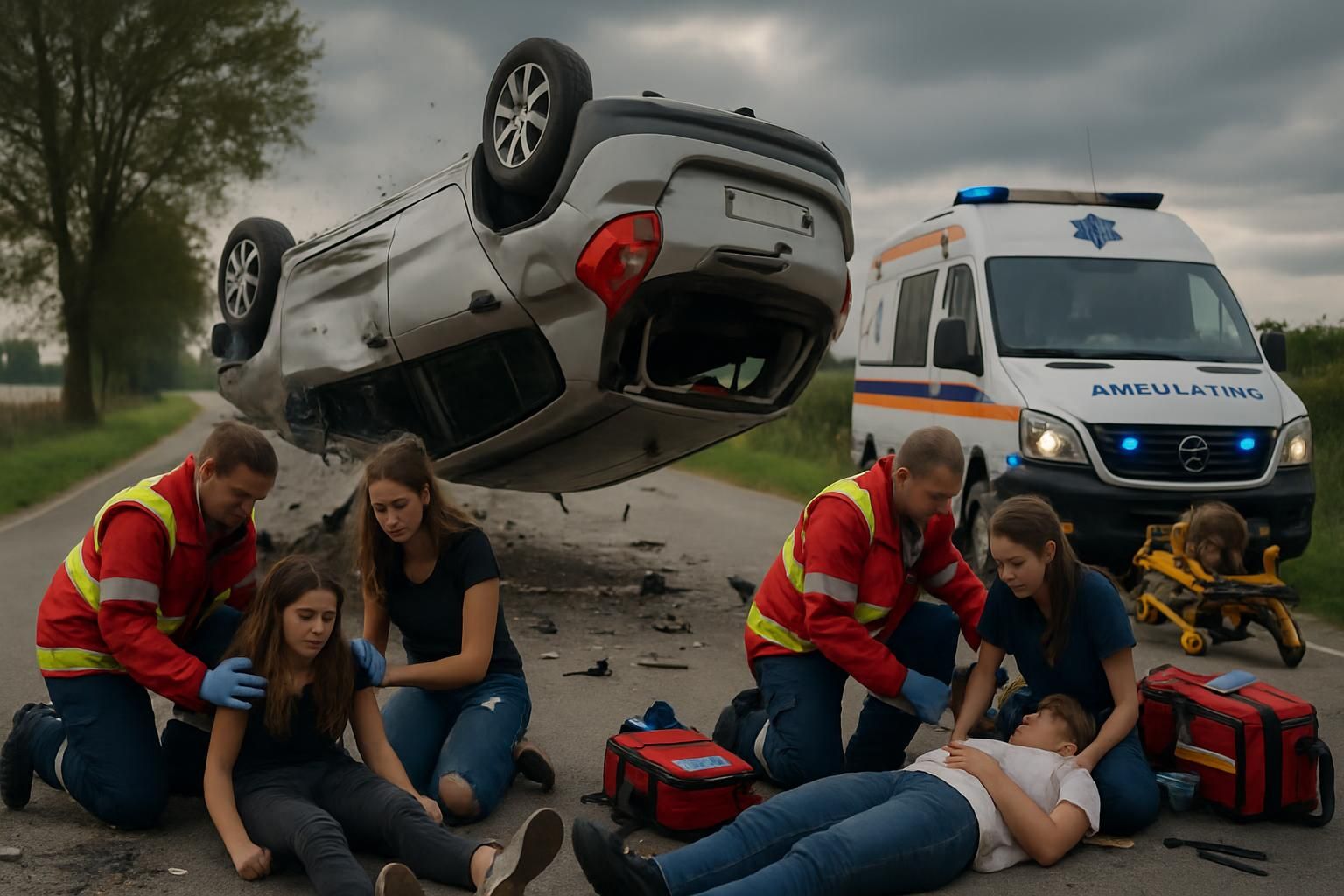 un accident spectaculaire près de vitré : une voiture fait plusieurs tonneaux, quatre jeunes femmes sont hospitalisées. détails et circonstances de l'incident.