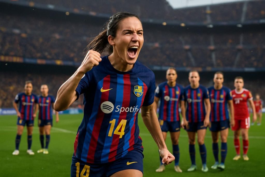 aitana bonmatí revient au fc barcelone pour le match retour intense des demi-finales de la ligue des champions face au bayern munich, prêt à faire la différence.