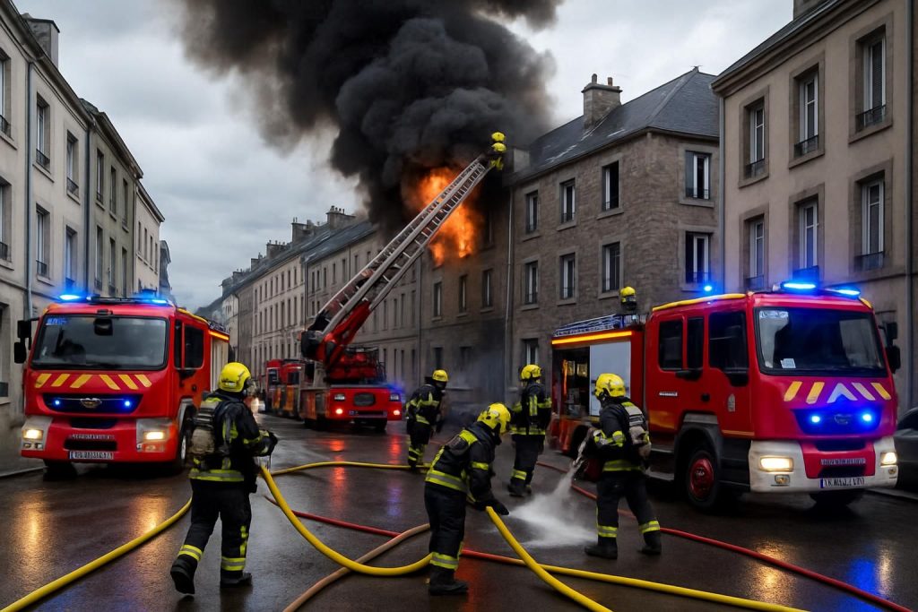à brest, les pompiers sont intervenus rapidement pour maîtriser un incendie déclaré dans le quartier saint-marc, assurant la sécurité des habitants.