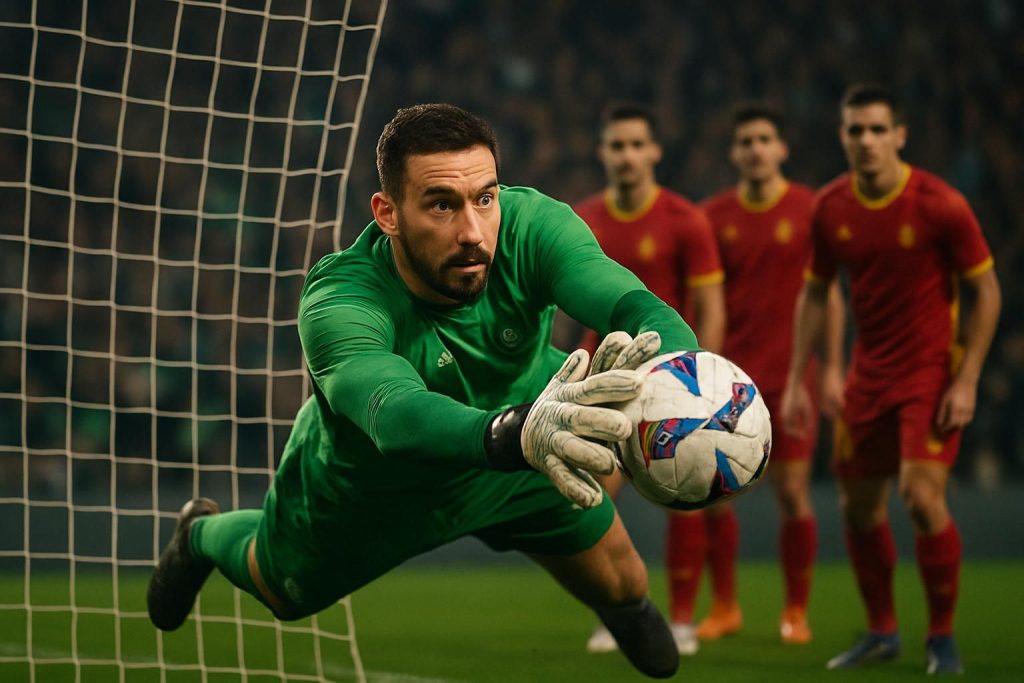 brice maubleu réalise une performance exceptionnelle en arrêtant quatre penalties face à rodez avec saint-étienne, illustrant un mélange de hasard et de sang-froid sur le terrain.