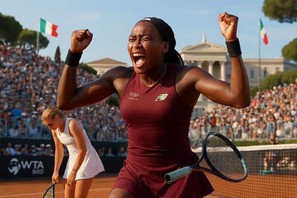coco gauff s'impose face à mirra andreeva et se qualifie pour les demi-finales du wta 1000 de rome, confirmant sa montée en puissance sur le circuit.