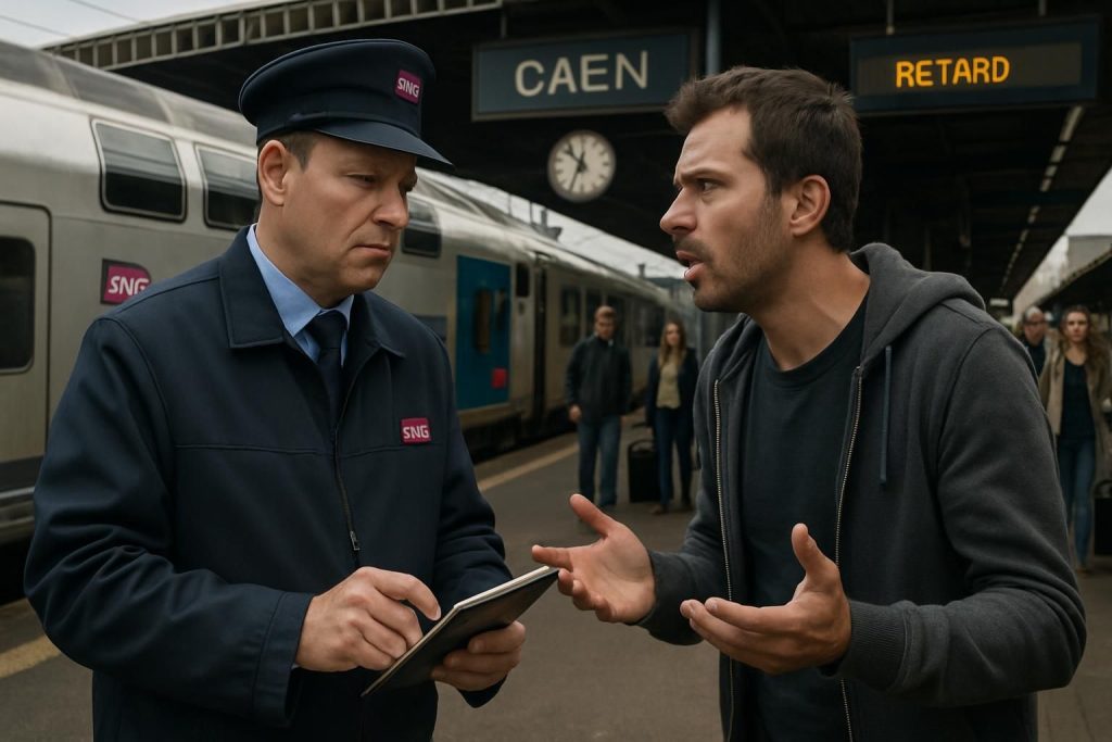 un conflit entre un contrôleur et un passager à la gare de caen a provoqué le retard d’un train. la sncf a décidé d’engager des procédures pour gérer cet incident.