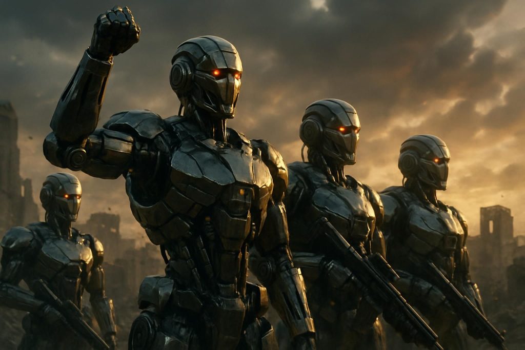 découvrez comment des robots soldats, programmés pour se sacrifier, deviennent la nouvelle ligne de défense avancée pour protéger la nation avec efficacité et courage.
