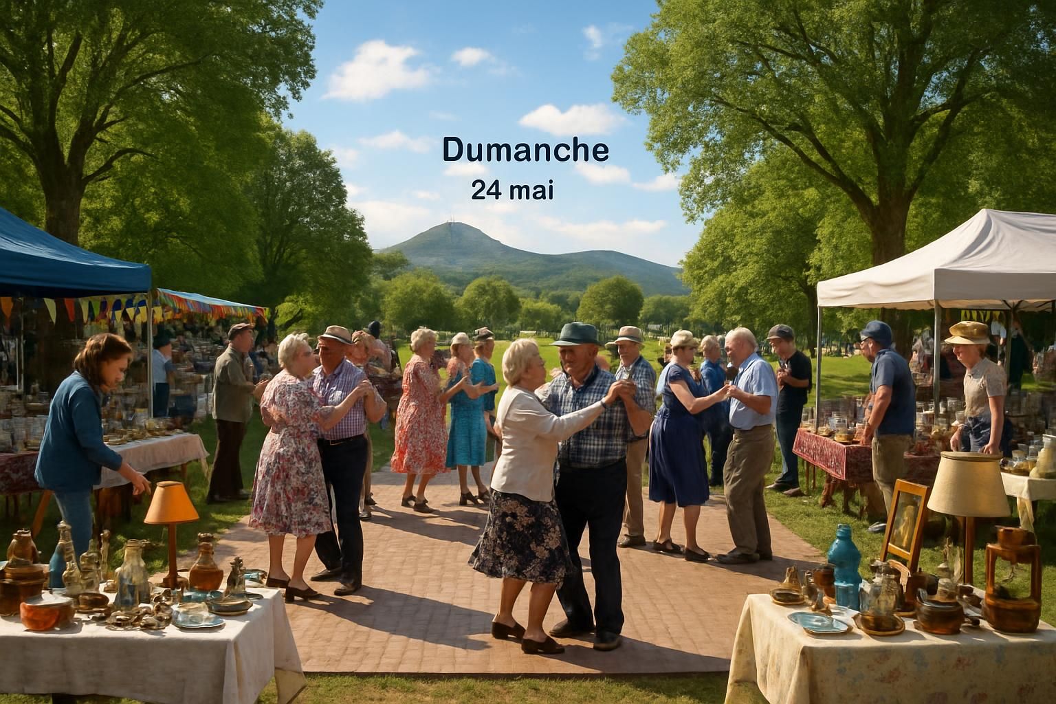 découvrez les animations du dimanche 24 mai dans le puy-de-dôme : thés dansants, brocantes et balades pour toute la famille au cœur de la nature.