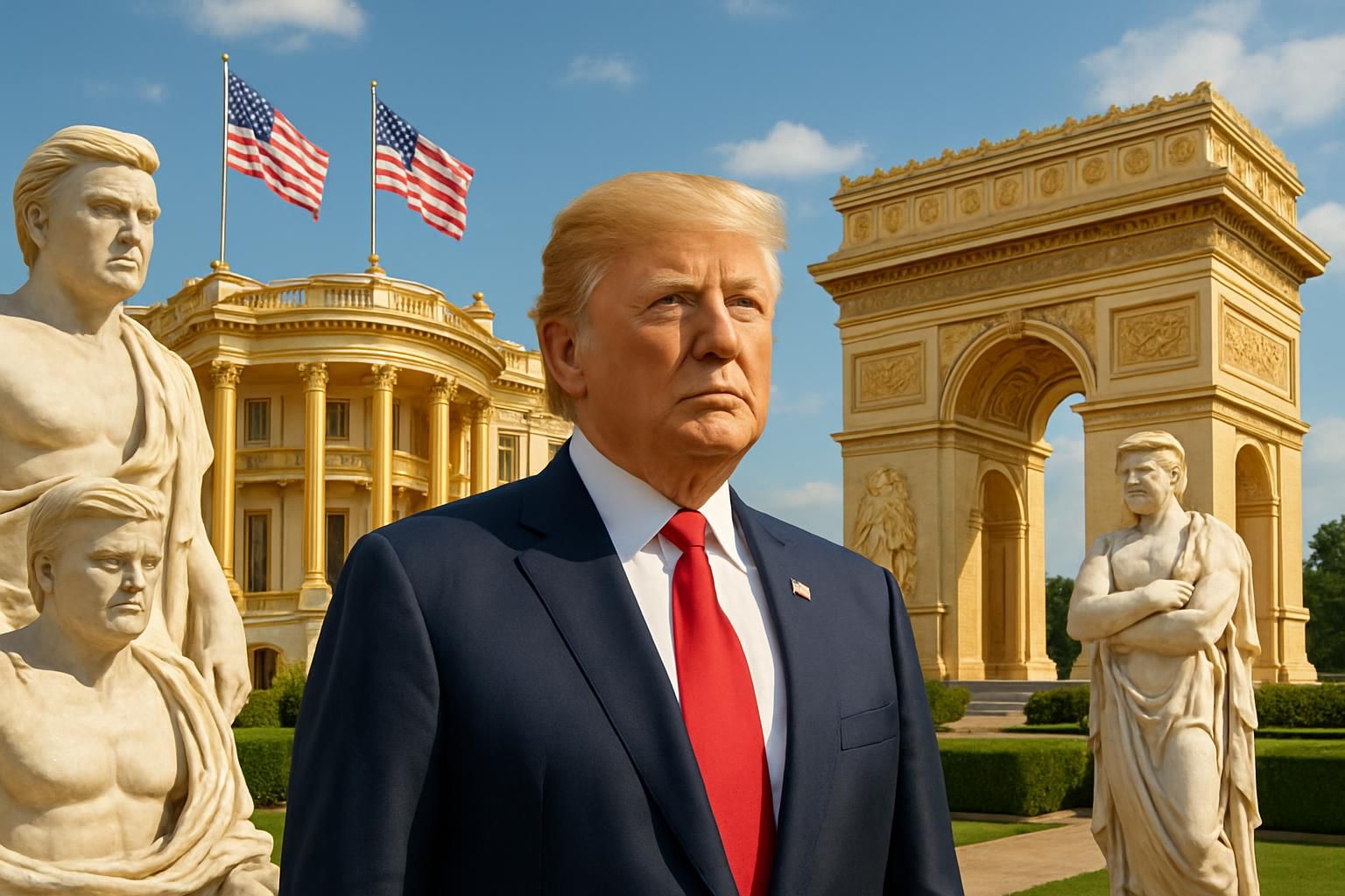 découvrez comment donald trump réinvente les monuments emblématiques comme la maison-blanche, les statues célèbres et l'arc de triomphe, offrant une nouvelle perspective surprenante et audacieuse.