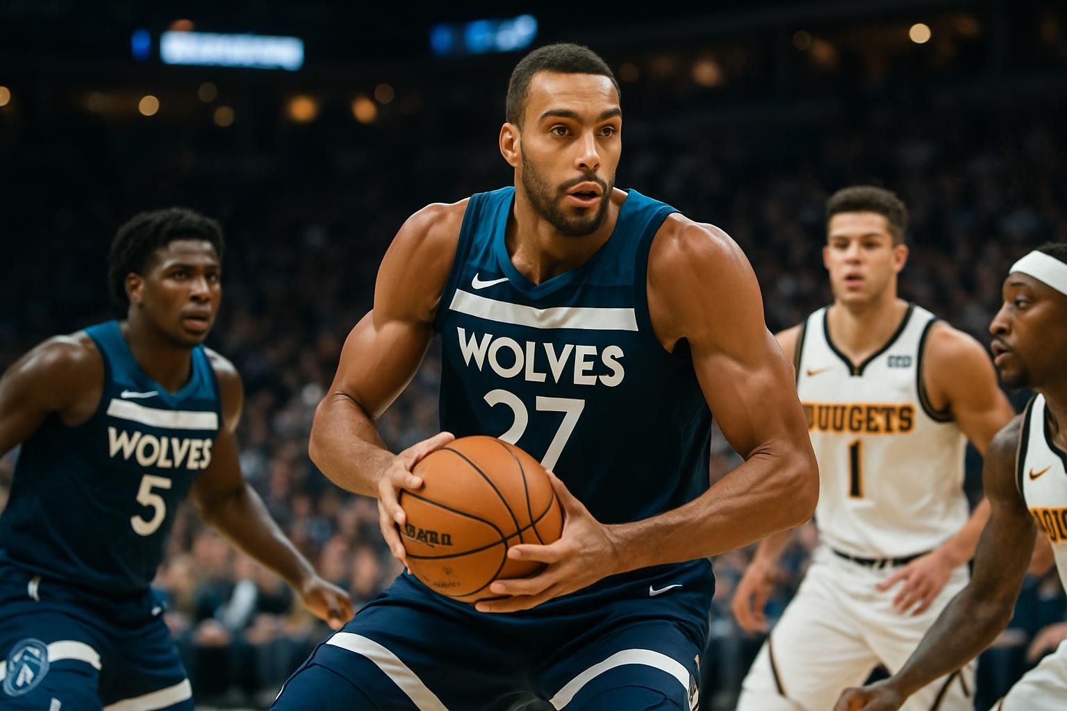 revivez les meilleurs moments du match timberwolves-nuggets avec un focus sur la performance éclatante de rudy gobert, véritable maestro sur le terrain.