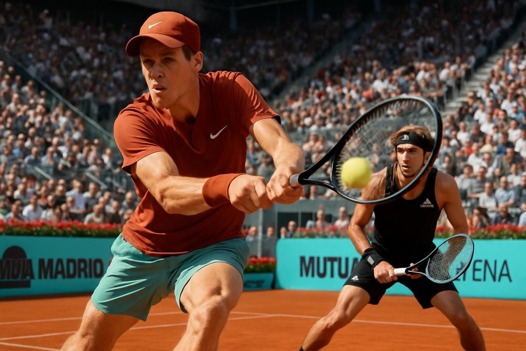 jannik sinner, incroyable de maîtrise face à alexander zverev à madrid, poursuit une série de victoires impressionnante sur le circuit.