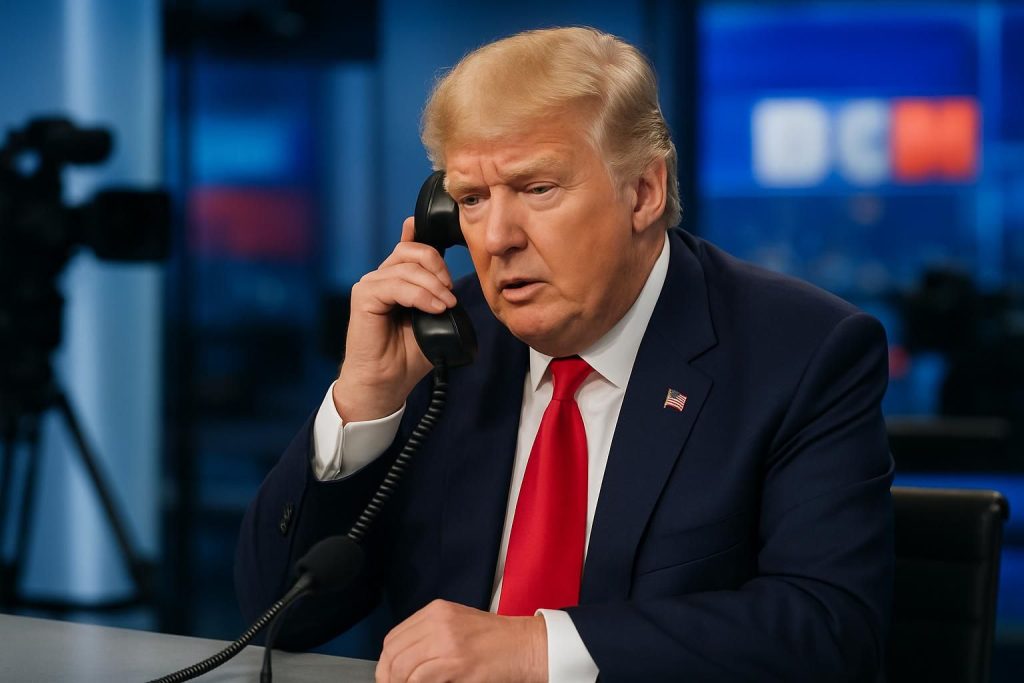 donald trump décroche et répond en direct aux questions des chaînes françaises lci et bfmtv, offrant un échange inédit et captivant.