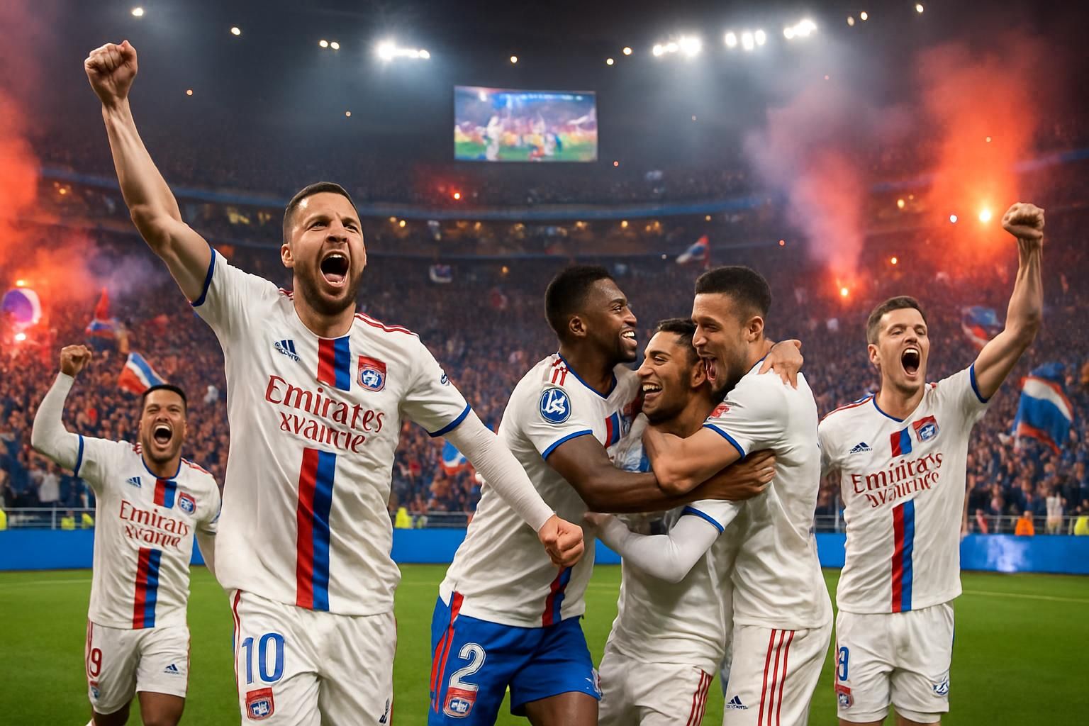 l'ol s'impose brillamment face à rennes, offrant une victoire éclatante et franchissant un pas crucial vers la ligue des champions.