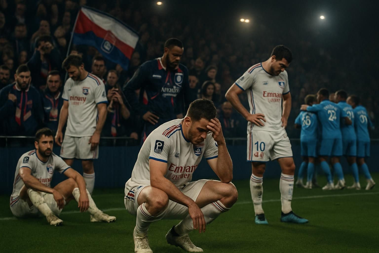 l'ol subit une humiliation à domicile et se retrouve contraint de disputer les barrages de la ligue des champions, une situation aggravée par les succès de l'om. deux défaites lourdes de conséquences pour lyon.