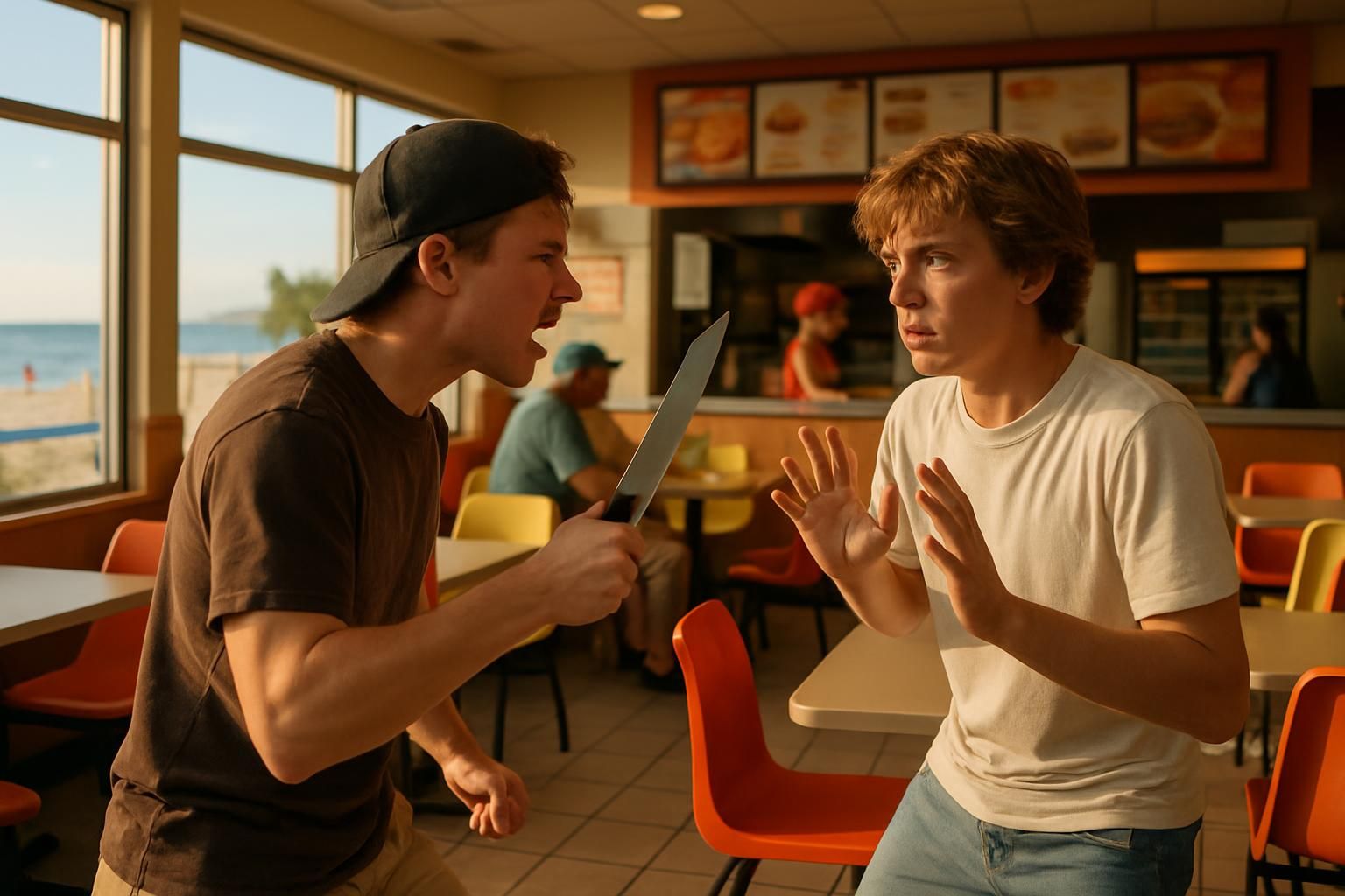 Menace au couteau : deux adolescents agressés après une dispute dans un fast-food d’une station balnéaire