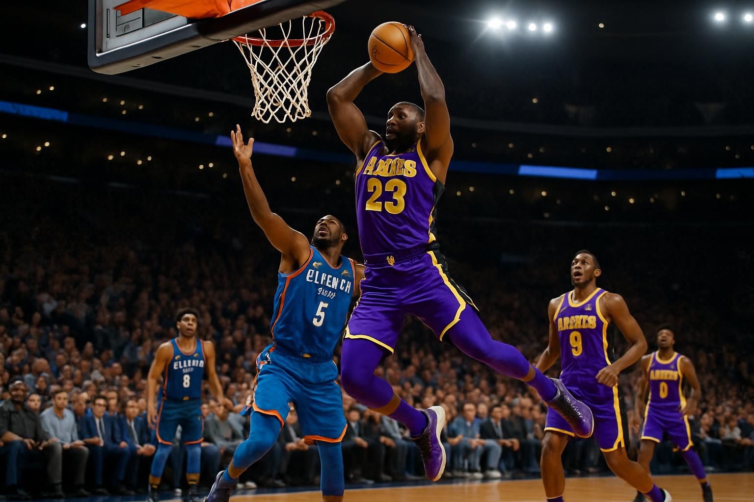 revivez les moments forts et les actions spectaculaires du match intense entre les los angeles lakers et l'oklahoma city thunder en nba.