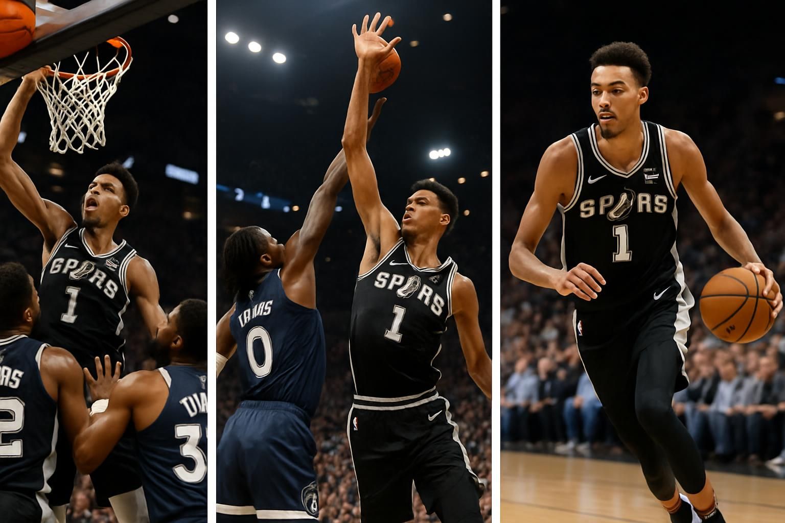 découvrez les trois exploits spectaculaires de victor wembanyama face aux timberwolves en vidéo et revivez ses actions les plus impressionnantes lors de ce match nba.