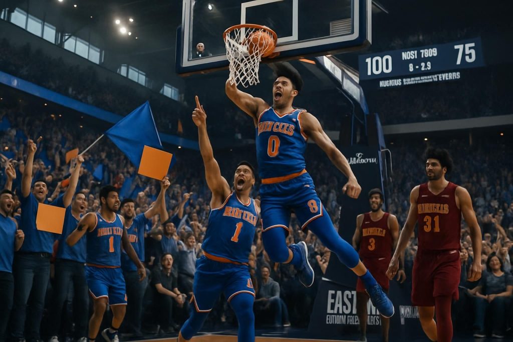 new york s'impose face à cleveland pour prendre une avance décisive dans la finale de la conférence est, se rapprochant ainsi du titre tant attendu.