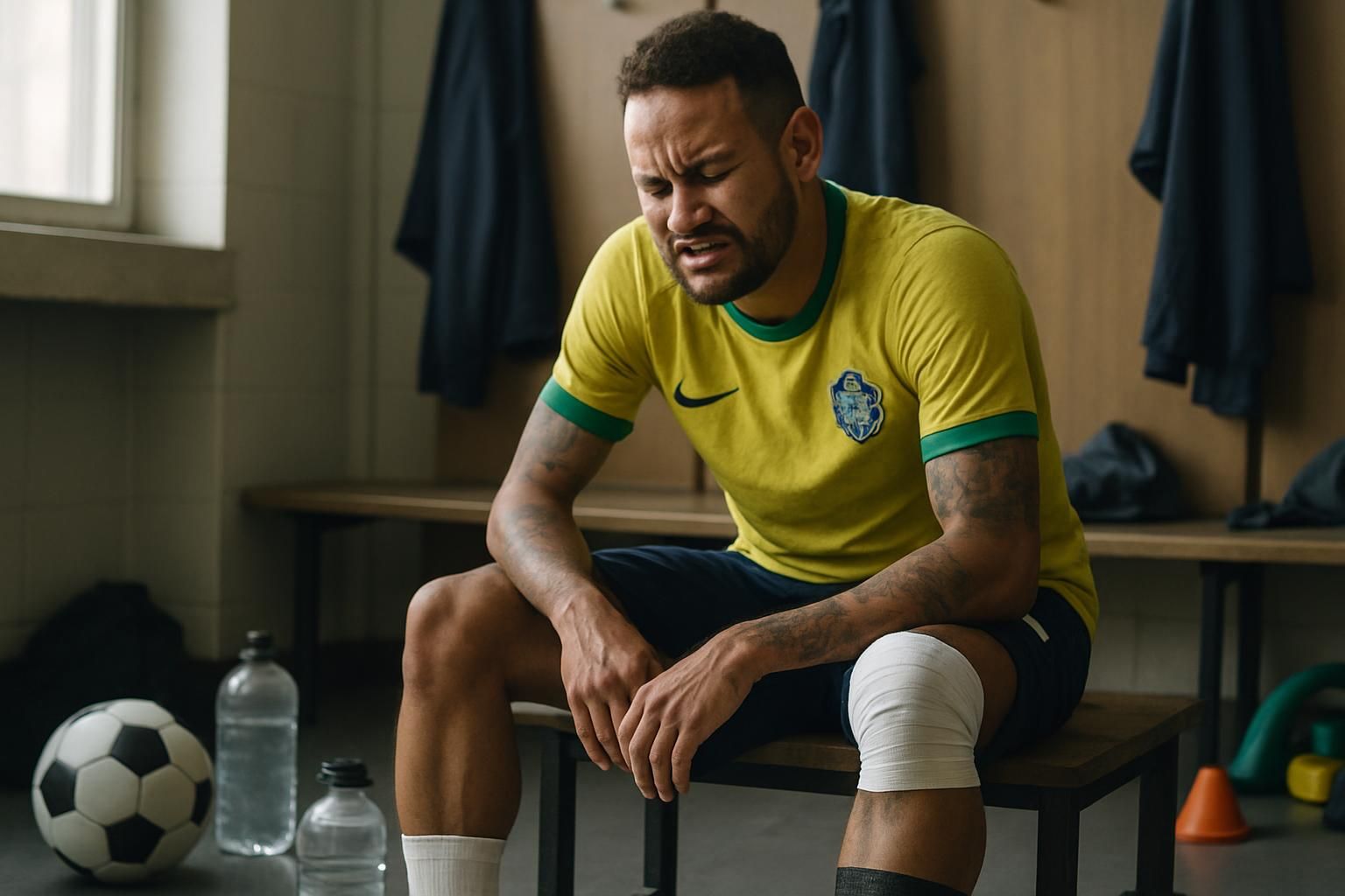 neymar blessé et absent possible du coup d'envoi de la coupe du monde avec le brésil, une indisponibilité estimée entre 2 et 3 semaines inquiétante pour l'équipe.