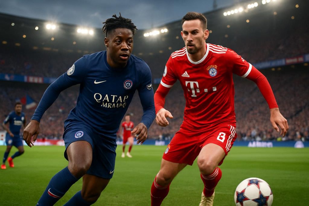 découvrez le choc explosif entre le psg et le bayern munich avec désiré doué et fabian ruiz titulaires pour une rencontre intense et pleine de suspense.