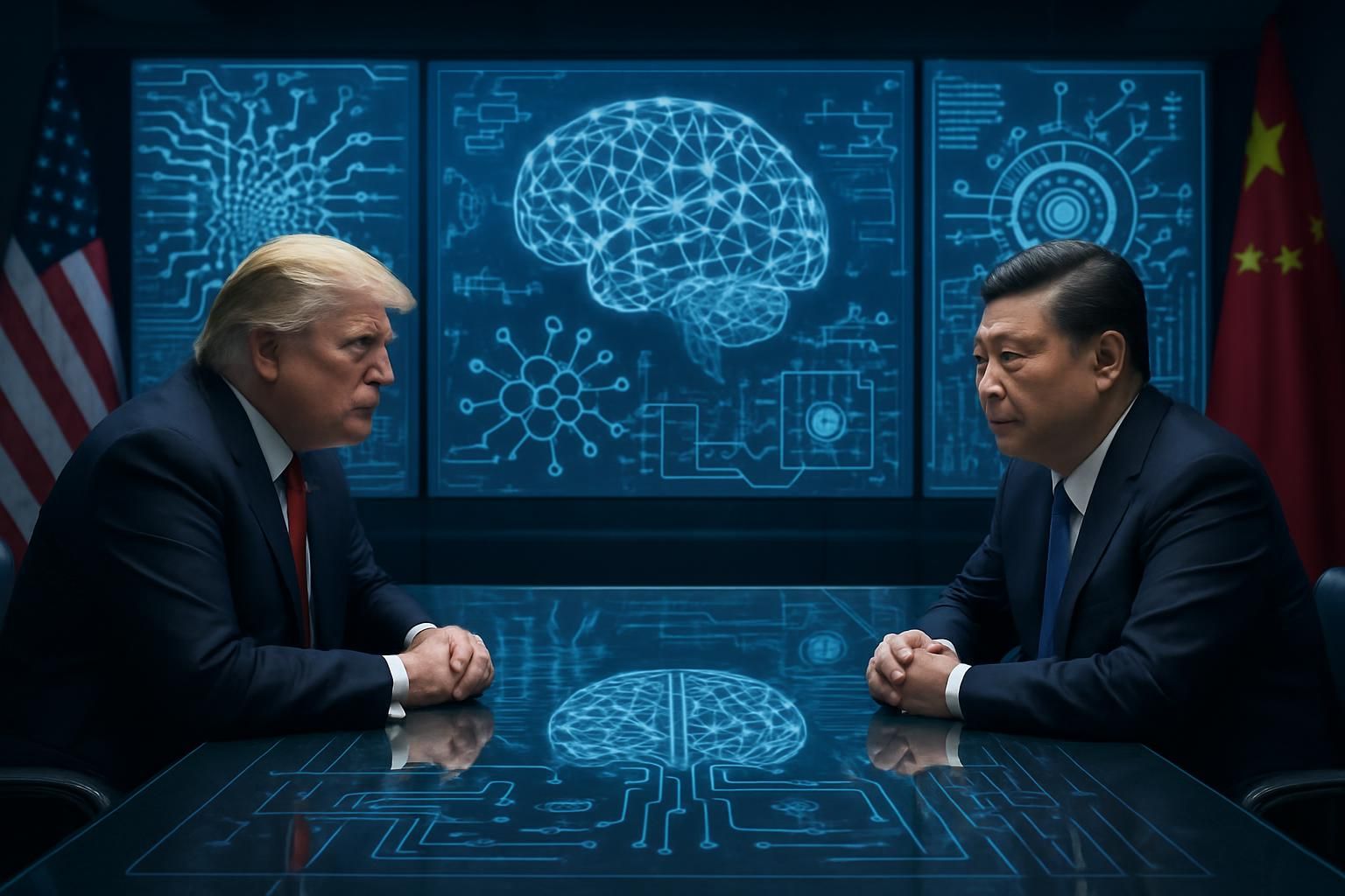 découvrez une analyse exclusive de la rencontre entre trump et xi jinping, explorant les enjeux majeurs de la compétition mondiale en intelligence artificielle.