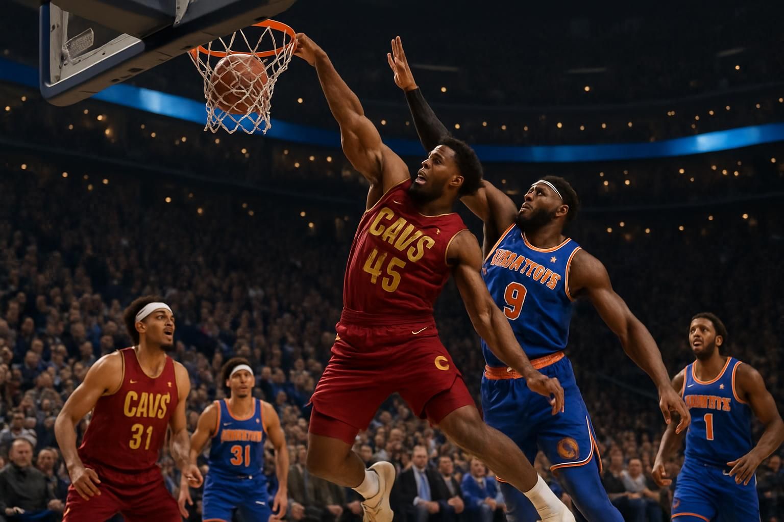 revivez les moments clés du match entre les cleveland cavaliers et les new york knicks avec notre retour en images exclusif.