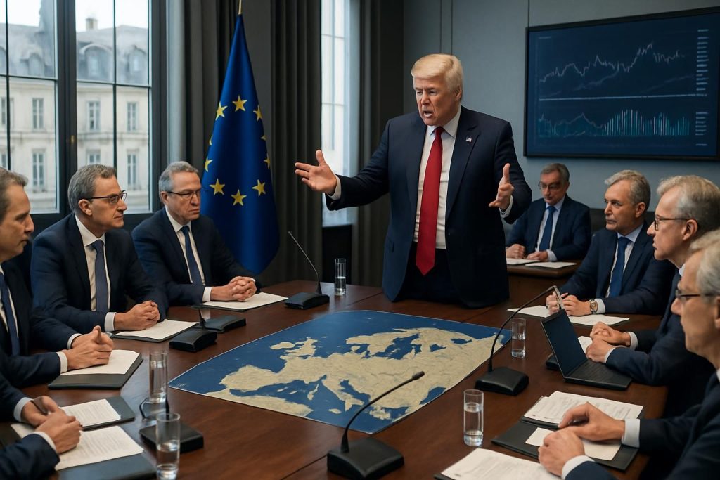 sous la pression de donald trump, l'union européenne réussit à trouver un compromis crucial sur les droits de douane, marquant une avancée majeure dans les négociations commerciales.