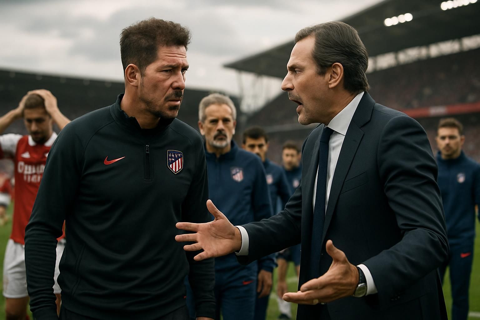 découvrez les tensions croissantes entre diego simeone et andrea berta, ex-directeur sportif de l'atlético madrid, après la défaite marquante contre arsenal.