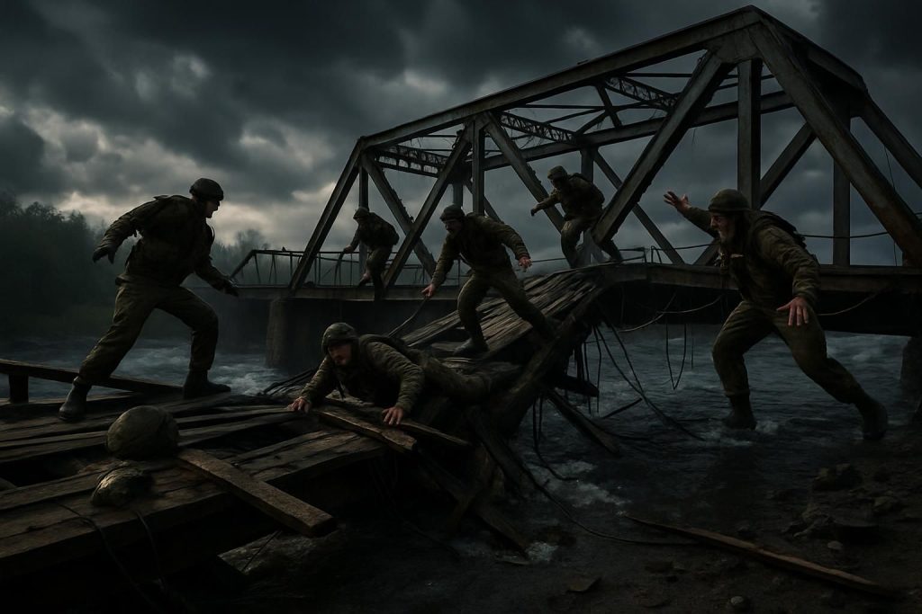 découvrez comment un exercice militaire a tourné au drame sur ce pont, devenant un piège fatal pour les soldats impliqués.