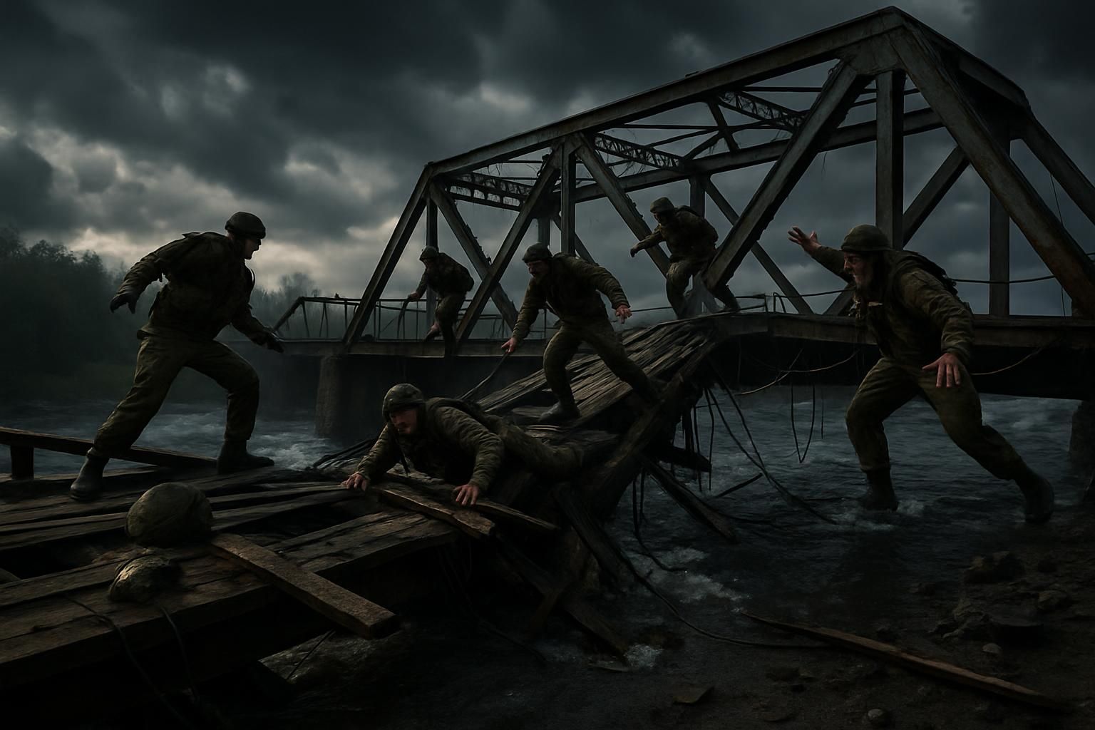 découvrez comment un exercice militaire a tourné au drame sur ce pont, devenant un piège fatal pour les soldats impliqués.