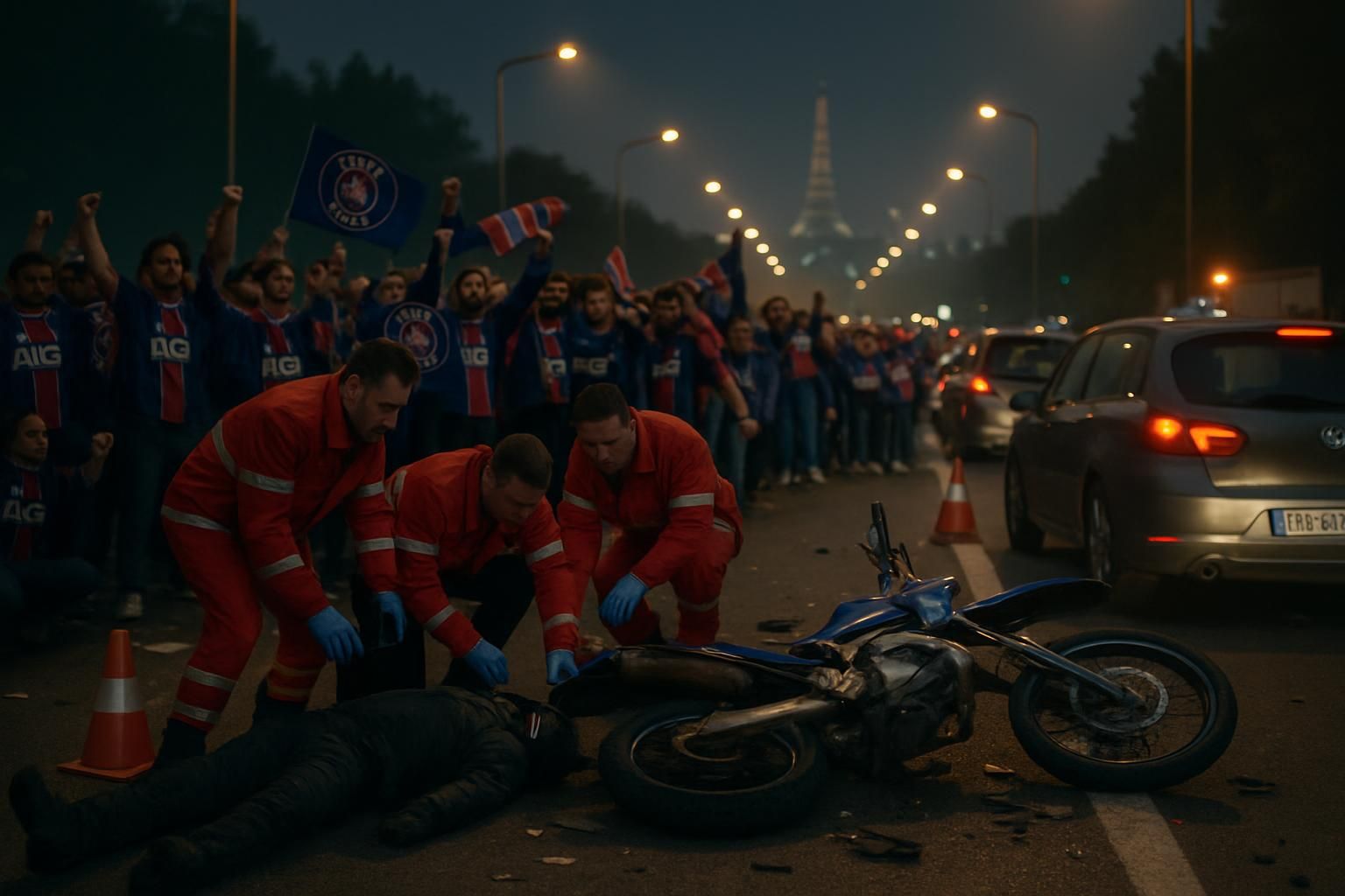 une tragédie éclaire la soirée de victoire du psg en ligue des champions : un accident mortel de motocross sur le périphérique endeuille les célébrations.