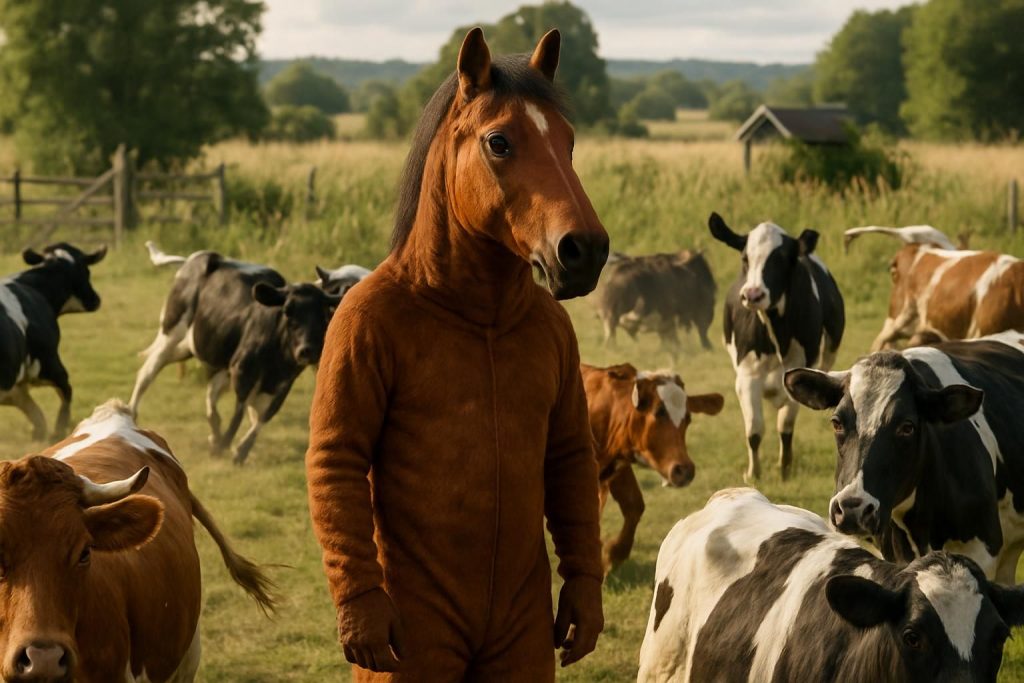 un homme déguisé en cheval sème la zizanie dans un troupeau, provoquant des perturbations et se voyant infliger une amende de 1 750 €.