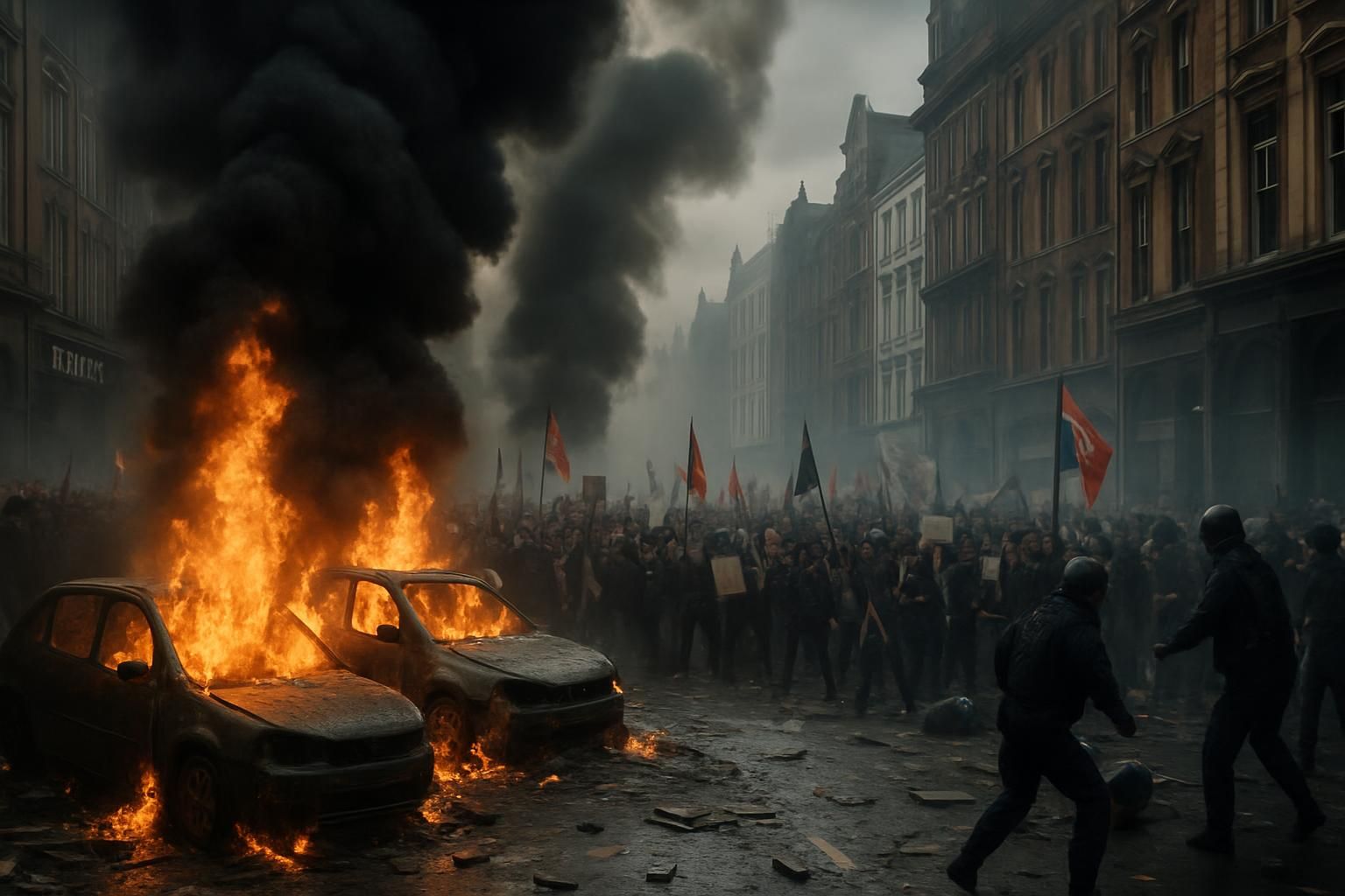 découvrez les récents événements à belfast avec des véhicules incendiés et des manifestations qui paralysent plusieurs rues, illustrant une situation tendue et mouvementée en ville.