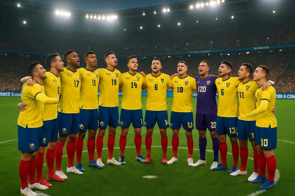 découvrez la scène émouvante de la coupe du monde où titulaires et remplaçants se réunissent au rond central pour chanter l'hymne, illustrant l'unité et la célébration de tous les joueurs.