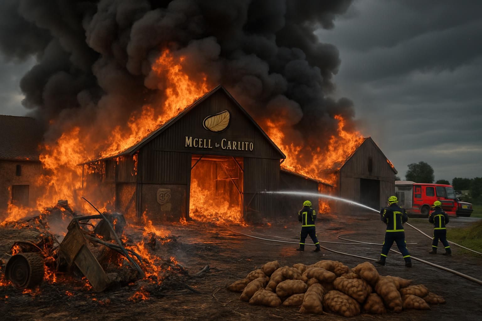 un incendie majeur détruit la ferme en eure-et-loir, productrice des pommes de terre utilisées pour les chips de mcfly et carlito, provoquant une importante perte pour la région.