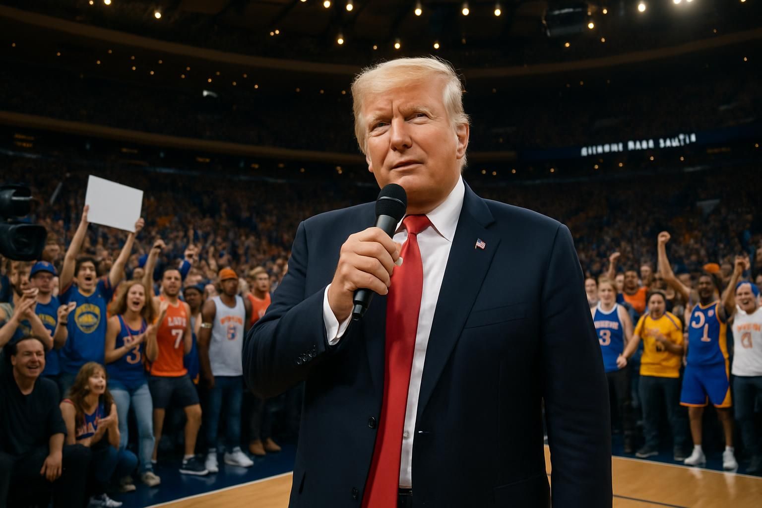 donald trump déclare que ses remarques lors des finales nba au madison square garden étaient des encouragements, démentant toute interprétation d'ovation hostile.