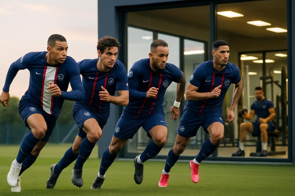 découvrez comment les joueurs du psg se préparent intensément pour la ligue des champions, tandis que saliba opte pour un entraînement en salle, illustrant différentes approches avant les finales.