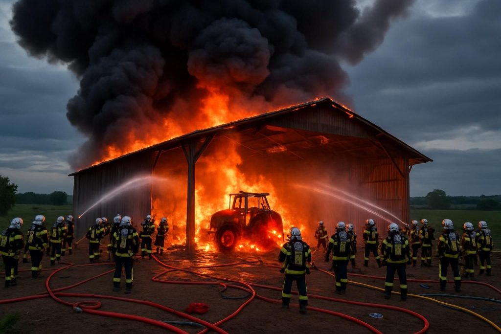 un incendie spectaculaire dans un hangar agricole en ille-et-vilaine a mobilisé 22 pompiers pour maîtriser un véhicule en feu, mettant en lumière l'intervention rapide des secours.