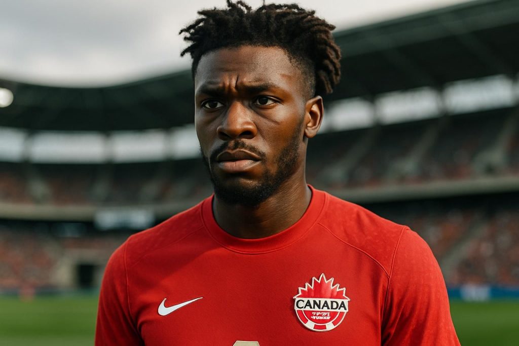 moïse bombito, la star du football canadien, risque de manquer la coupe du monde. l'équipe attend une décision jusqu'à la dernière seconde.
