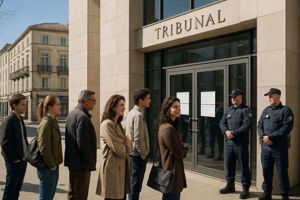 le procès du braquage d'une boutique sfr à alès est reporté en raison de l'incarcération d'un avocat impliqué, retardant ainsi la tenue des audiences.