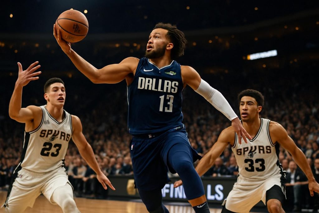 découvrez les 30 points spectaculaires de jalen brunson contre les spurs lors du premier match des finales nba, revivez chaque moment clé en vidéo.